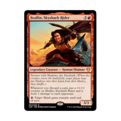 MTG Foil Brallin, Skyshark Rider - Commander 2020 (Near Mint, Red Mythic)