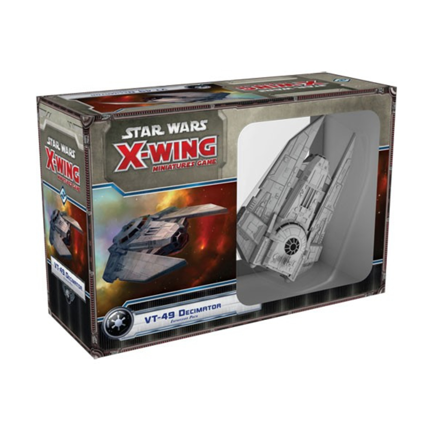 Expansión VT-49 Decimator Para Star Wars X-Wing Second Edition - Miniatura Prepintada, Nave Imperial Con Cartas De Mejora Y Construcción Rápida