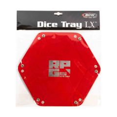 BCW Hexagon Dice Tray – Red Felt Liner | Portable Rolling Tray For D&D, Board Games & RPGs