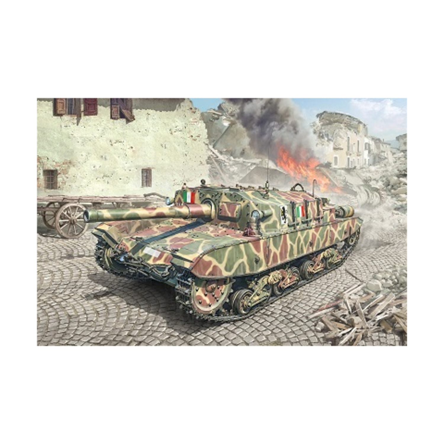 Italeri Military Vehicle 1/35 Semovente M43 da 105/25 Bassotto SW