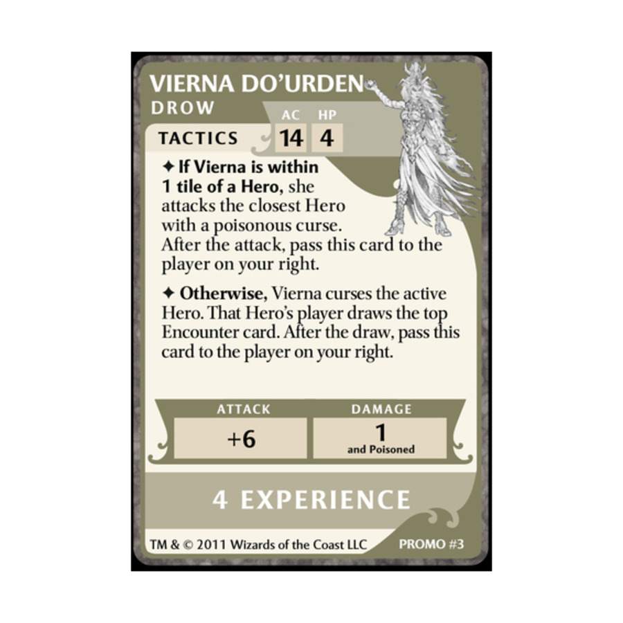 Legend of Drizzt Promo Card - Vierna Do'Urden - D&D Boardgame - Noble  Knight Games