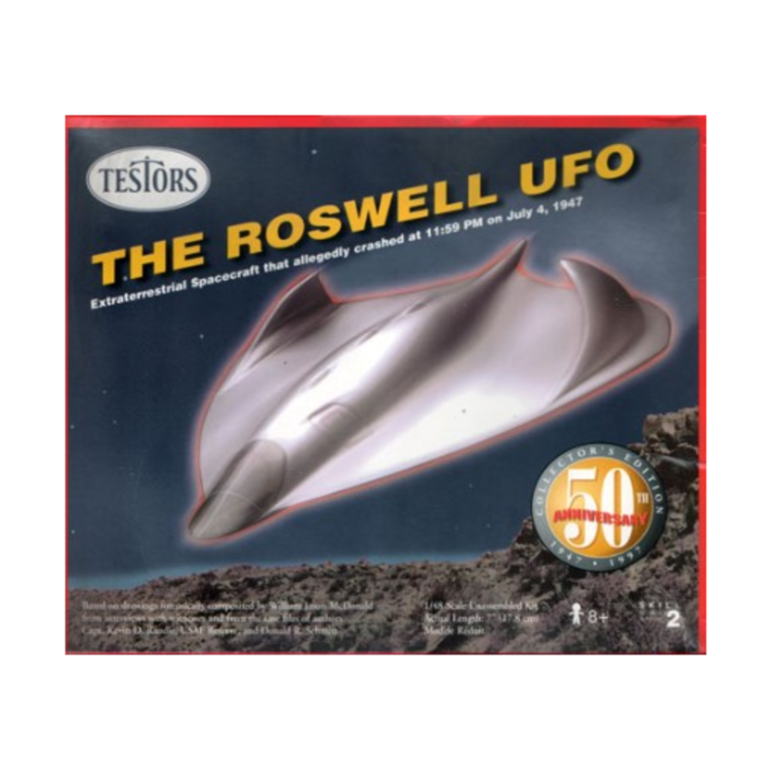 Testors 1947のロズウェルUFO 1 : 48未組立 Testor Corporation Model Kit Roswell UFO (50th Anniversary Ed) (1