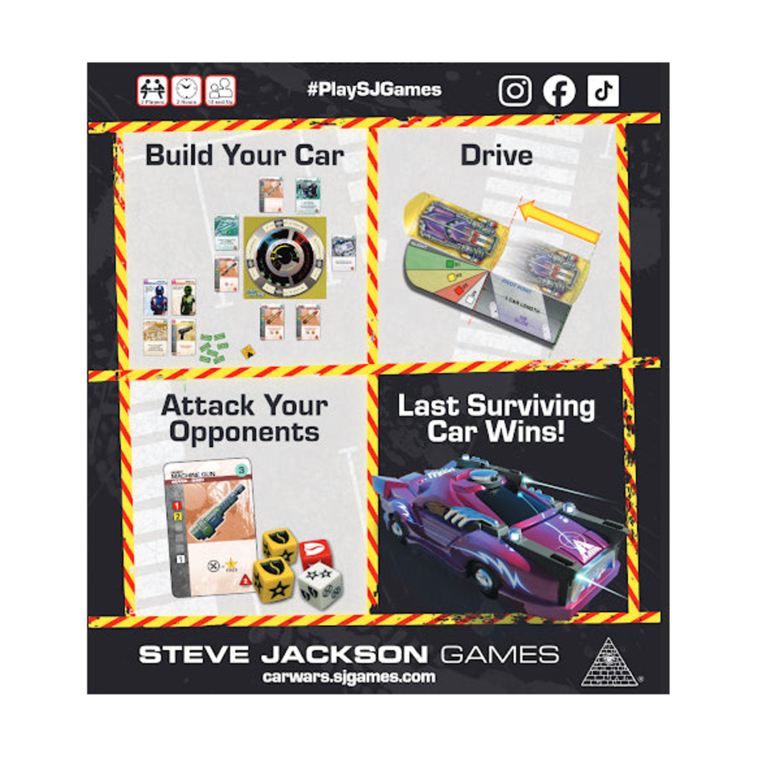Car Wars 6th Edition 2-Player Starter Set - Strategic Vehicle Combat Board Game