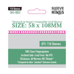 betrayal card sleeves Amazon.com: Sleeve Kings Betrayal at House on the Hill Compatible Card  Sleeves – 58x108mm, 110 Pack, 60 Micron Thick, Clear Polypropylene,  Acid-Free, Extra Clear – Compatible Board Game Card Protectors