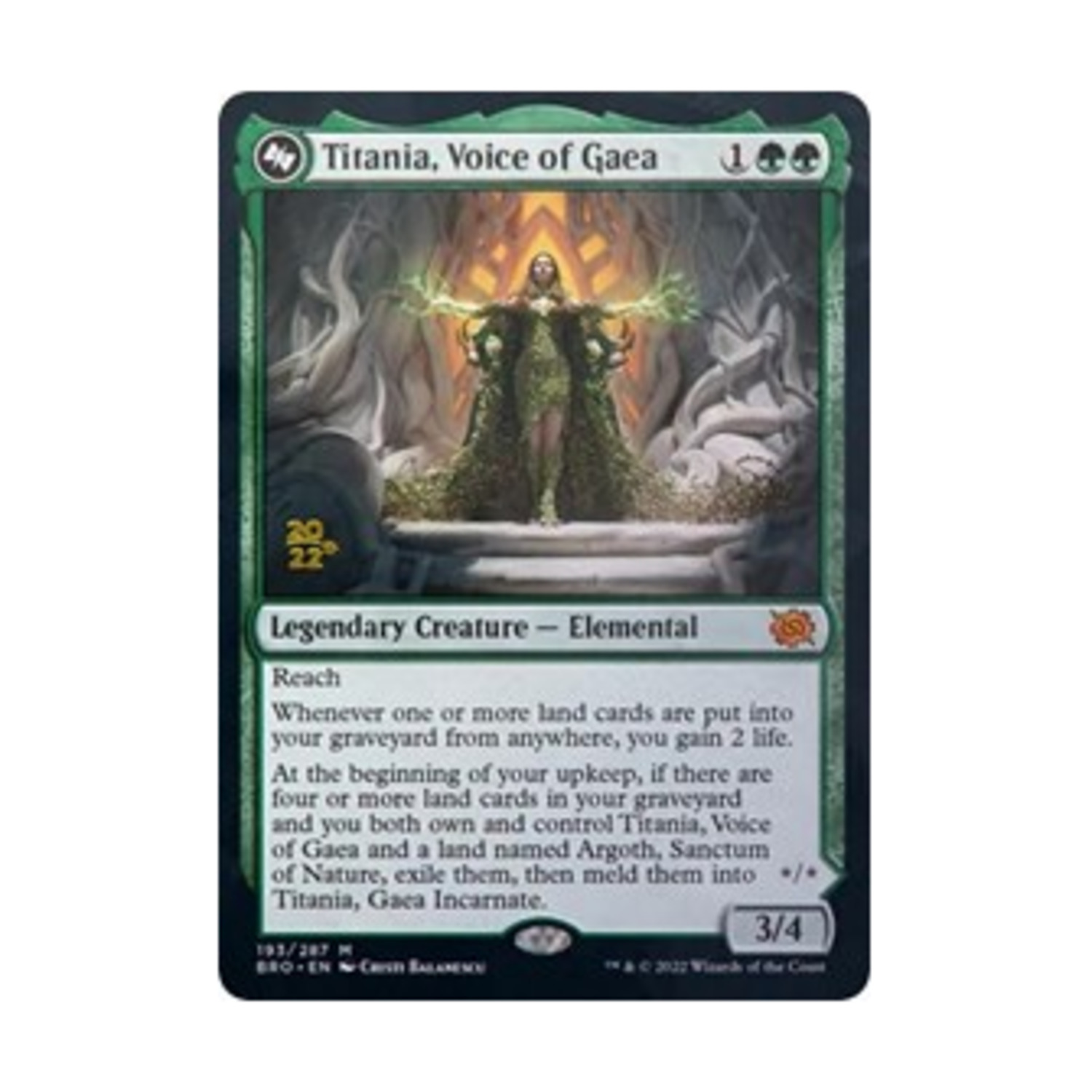 Wotc Mtg Prerelease Promos Titania, Voice Of Gaea (mr) (foil) Nm 