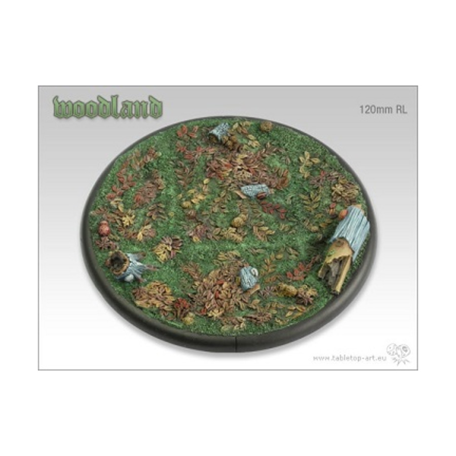 120mm Round Base w/Lip - Woodland